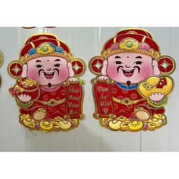 Set 2 Ông Thần Tài Vui Vẻ Dán Cửa Trang trí Tết 3