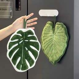 Khăn Lau Tay Treo Tường Hình Lá Cây Xinh Xắn Thấm Hút Tốt (SI LE) 3