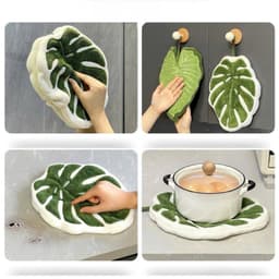 Khăn Lau Tay Treo Tường Hình Lá Cây Xinh Xắn Thấm Hút Tốt (SI LE) 6