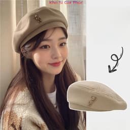 Mũ Nồi Beret Tag Gấu Siêu Xinh Phong Cách Nhật Bản 3