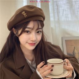 Mũ Nồi Beret Tag Gấu Siêu Xinh Phong Cách Nhật Bản 6