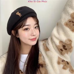 Mũ Nồi Beret Tag Gấu Siêu Xinh Phong Cách Nhật Bản 8