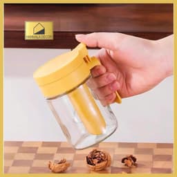 Lọ Đựng Gia Vị Boro – Hũ Đựng Muối Đường Thủy Tinh Có Tay Cầm Có Thìa Để Ngăn Riêng Chống Ẩm. 7