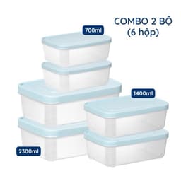 (Giá sỉ) XẢ KHO - Combo 12 bộ hộp thực phẩm chữ nhật Hokori (MS:6533), Hộp Đựng thực phẩm an toàn cho sức khỏe AMIZIN 2