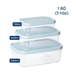 (Giá sỉ) XẢ KHO - Combo 12 bộ hộp thực phẩm chữ nhật Hokori (MS:6533), Hộp Đựng thực phẩm an toàn cho sức khỏe AMIZIN 3