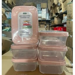 (Giá sỉ) XẢ KHO - Combo 12 bộ hộp thực phẩm chữ nhật Hokori (MS:6533), Hộp Đựng thực phẩm an toàn cho sức khỏe AMIZIN 7