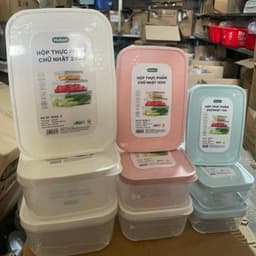 (Giá sỉ) XẢ KHO - Combo 12 bộ hộp thực phẩm chữ nhật Hokori (MS:6533), Hộp Đựng thực phẩm an toàn cho sức khỏe AMIZIN 1