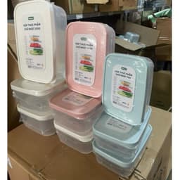 (Giá sỉ) XẢ KHO - Combo 12 bộ hộp thực phẩm chữ nhật Hokori (MS:6533), Hộp Đựng thực phẩm an toàn cho sức khỏe AMIZIN 8