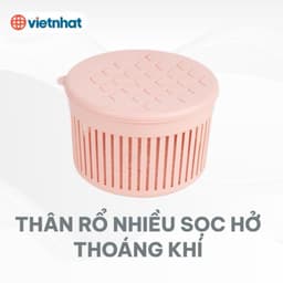 COMBO 5 Rổ nắp tròn mini 3396, Rổ đựng hành tỏi thoáng khí có nắp đậy tiện dụng, rổ đựng trứng Việt Nhật 4