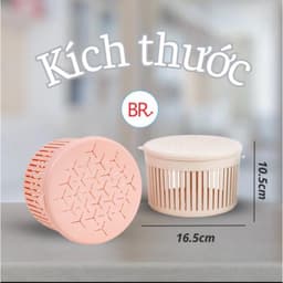 COMBO 5 Rổ nắp tròn mini 3396, Rổ đựng hành tỏi thoáng khí có nắp đậy tiện dụng, rổ đựng trứng Việt Nhật 7