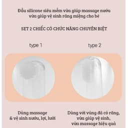 Bàn chải Rơ lưỡi SILICONE kèm cho bé từ 6m chính hãng TGM MADE IN KOREA 7