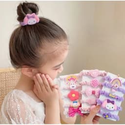 SET 5 dây chun buộc tóc Gấu Dâu dễ thương, màu sắc xinh xắn VINBEO 1