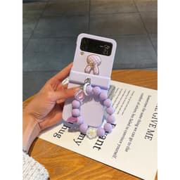 [CÓ SẴN] Ốp Z Flip 8 - Flip6 - Z Flip5 - FLIP 7 5G charm thỏ gold dây hạt phối dễ thương kèm thanh bảo vệ bản lề 3