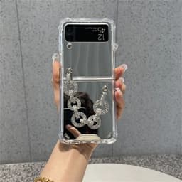 [CÓ SẴN] Ốp Z Flip 8 - Flip 7 - Flip 6 - Flip5 5G tráng gương chống sốc kèm dây đính đá lấp lánh sang trọng 2