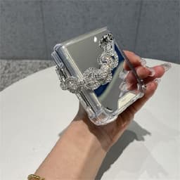 [CÓ SẴN] Ốp Z Flip 8 - Flip 7 - Flip 6 - Flip5 5G tráng gương chống sốc kèm dây đính đá lấp lánh sang trọng 3