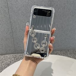 [CÓ SẴN] Ốp Z Flip 8 - Flip 7 - Flip 6 - Flip5 5G tráng gương chống sốc kèm dây đính đá lấp lánh sang trọng 1