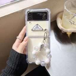 [CÓ SẴN] Ốp Z Flip 4 - Z Flip 3 - Z Flip3 - FLIP4 5G chống sốc tag Pr4da kèm dây hạt chuỗi phối màu xinh xắn năng động 8