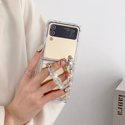 [CÓ SẴN] 3 màu -  Ốp Z Flip 8 - Flip 7 - Flip 6 - Flip5 5G tráng gương kèm dây đính đá siêu lấp lánh sang trọng 8