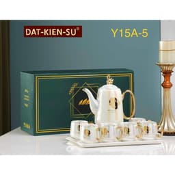 Bộ Ấm Chén gốm sứ men cầu vồng cực sang trọng trang trí Tết Huydecor 6