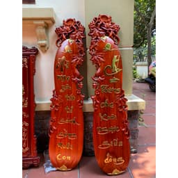 Tranh cha mẹ treo tường gỗ hương mẫu trái bầu 7