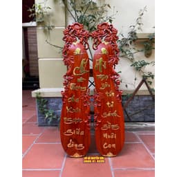 Tranh cha mẹ treo tường gỗ hương mẫu trái bầu 4