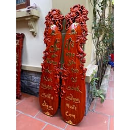 Tranh cha mẹ treo tường gỗ hương mẫu trái bầu 5