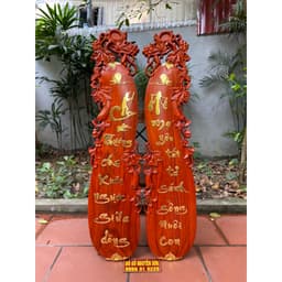 Tranh cha mẹ treo tường gỗ hương mẫu trái bầu 6