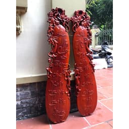 Tranh cha mẹ treo tường gỗ hương mẫu trái bầu 3