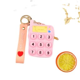 Móc chìa khoá kết hợp túi ví silicon đựng tiền trò chơi pop it giảm căng thẳng 3 chức năng trong 1 4