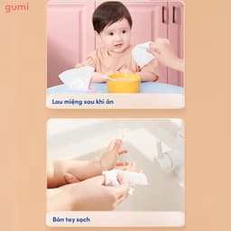 [Gói 100 Tờ]Khăn ướt Gumi không mùi, ngăn ngừa hăm cho bé gói 6