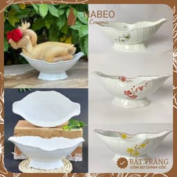 Bát Thuyền Đựng Gà Cúng Nguyên Con Gốm Sứ Bát Tràng, Bát Thuyền Đựng Gà Cúng Cao Cấp 1