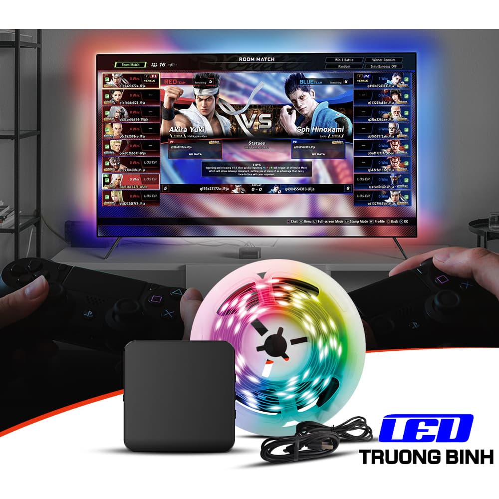 AMBILIGHT VỚI APP TUYA ĐIỀU KHIỂN LED FULL MÀU ARGB NEOPIXEL WS2812B 60LED/MÉT 5V HẮT VIỀN PC