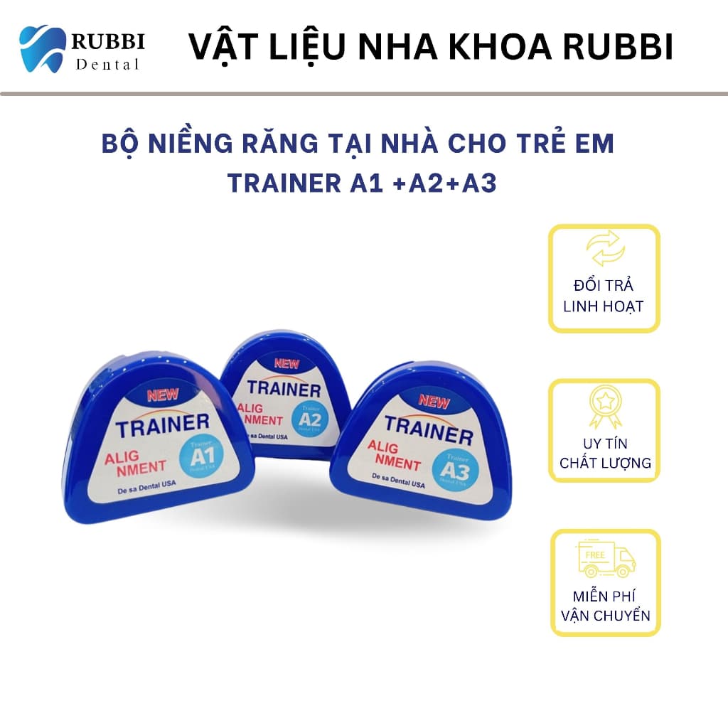 Niềng răng trong suốt tại nhà chính hãng Trainer - Bộ chỉnh nha dành cho trẻ em A1 + A2 + A3
