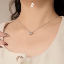 Dây Chuyền Nữ Đá Zircon Cz 5A Mặt Trái Tim Đính Đá NHÀ CÚ Sang Trọng Phong Cách Hàn Quốc 7061 2