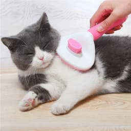 Lược chải lông thú cưng hình bầu dục, chải lông chó mèo có nút bấm tiện dụng 7