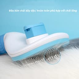 Lược chải lông thú cưng hình bầu dục, chải lông chó mèo có nút bấm tiện dụng 6