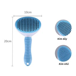 Lược chải lông thú cưng hình bầu dục, chải lông chó mèo có nút bấm tiện dụng 3