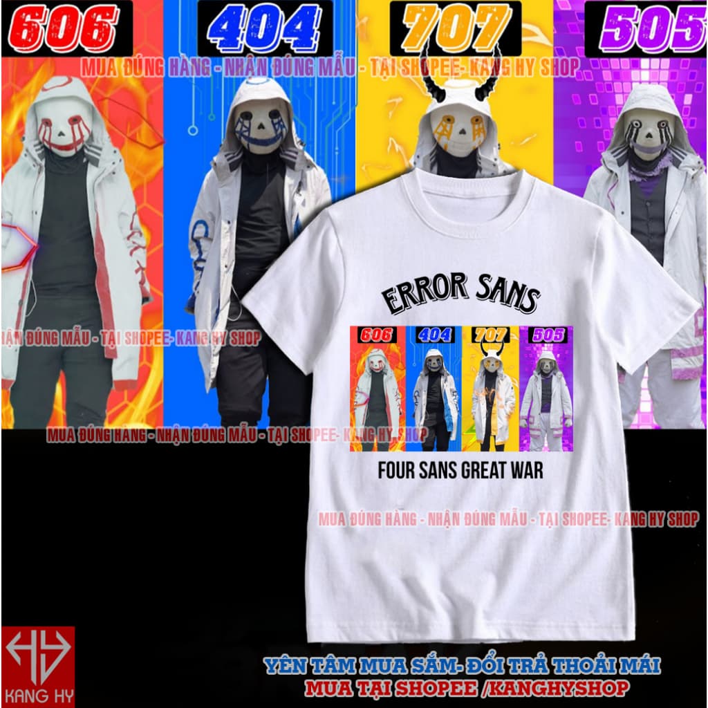 Áo Thun Sans 707 Tứ Sans Đại Chiến- áo sans có đủ size Vải Mềm Mát
