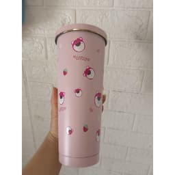 Ly  cốc giữ nhiệt hình gấu Lotso dung tích 750ml , 500ml ,tặng kèm ống hút+cọ rửa  ống hút+túi  đựng ly trong suốt 3