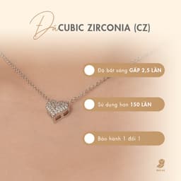 Dây Chuyền Nữ Đá Zircon Cz 5A Mặt Trái Tim Đính Đá NHÀ CÚ Sang Trọng Phong Cách Hàn Quốc 7061 4