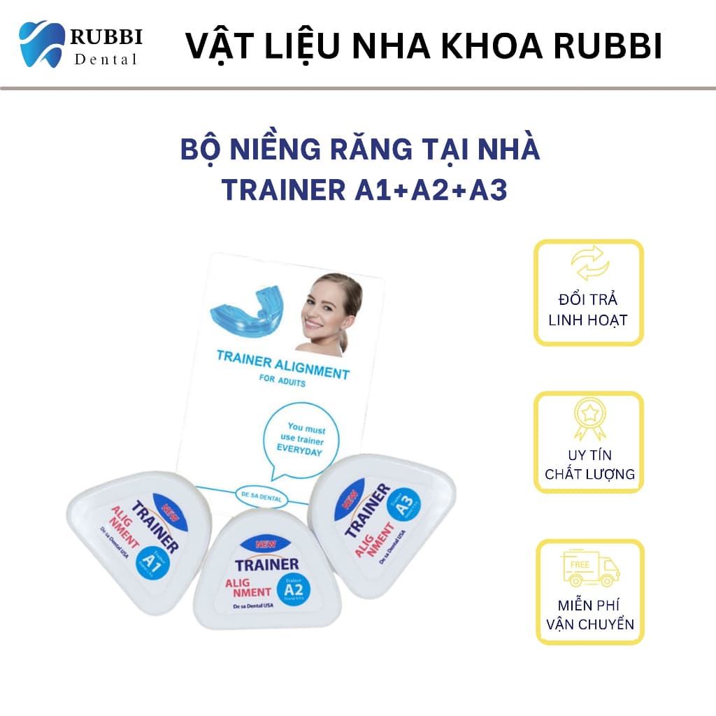 Niềng răng trong suốt niềng răng tại nhà chính hãng TRAINER - Bộ chỉnh nha dành cho người lớn và trẻ em A1 + A2 + A3