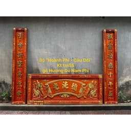 Bộ hoành phi câu đối gỗ hương đỏ nam phi 5
