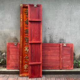 Bộ hoành phi câu đối gỗ hương đỏ nam phi 9