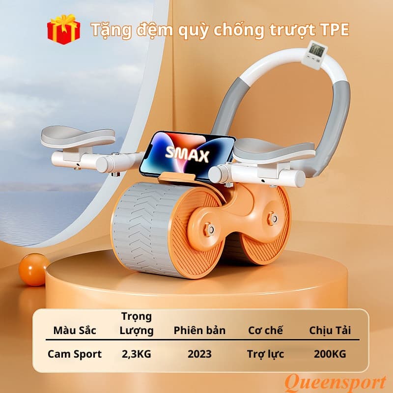 🔥 Thanh Lý Xả Kho | Con Lăn Tập Cơ Bụng 2 Bánh Trợ Lực Tự Động Kéo Về(Màu Vàng Cam ) Nhanh tay kẻo hết