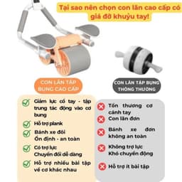 🔥 Thanh Lý Xả Kho | Con Lăn Tập Cơ Bụng 2 Bánh Trợ Lực Tự Động Kéo Về(Màu Vàng Cam ) Nhanh tay kẻo hết 6