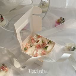 [Freeship] DATENEYLAND - Nến Thơm Tealight decor hoa khô và topping sắc màu. 5