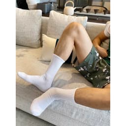 Set 5 Đôi Tất nam nữ cổ cao trơn gân thể thao thời trang cao cấp Tcc7 2