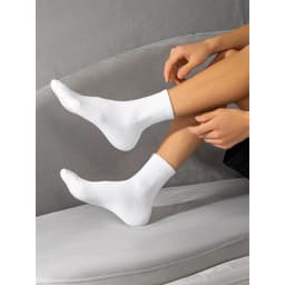 Set 5 Đôi Tất nam nữ cổ cao trơn gân thể thao thời trang cao cấp Tcc7 4