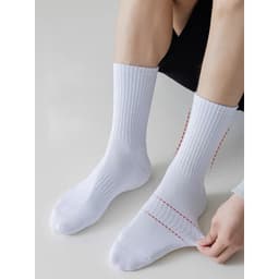 Set 5 Đôi Tất nam nữ cổ cao trơn gân thể thao thời trang cao cấp Tcc7 9