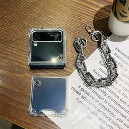 [CÓ SẴN] Ốp Z Flip 8 - Z Flip6 - Flip4 - Flip7 - Flip4 5G tráng gương chống sốc kèm dây xích bạc cá tính và tag treo 4
